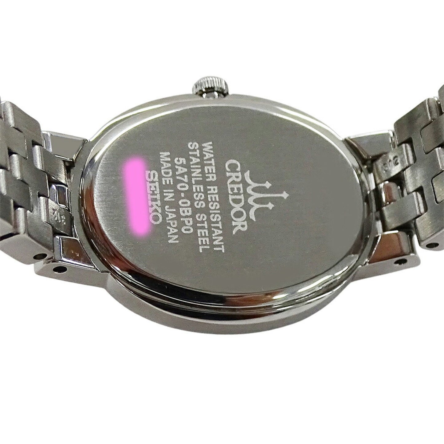 Seiko Credor Signo 5A70-0Bp0 Gswe855 Women'S Watch With Pink Shell And Diamonds