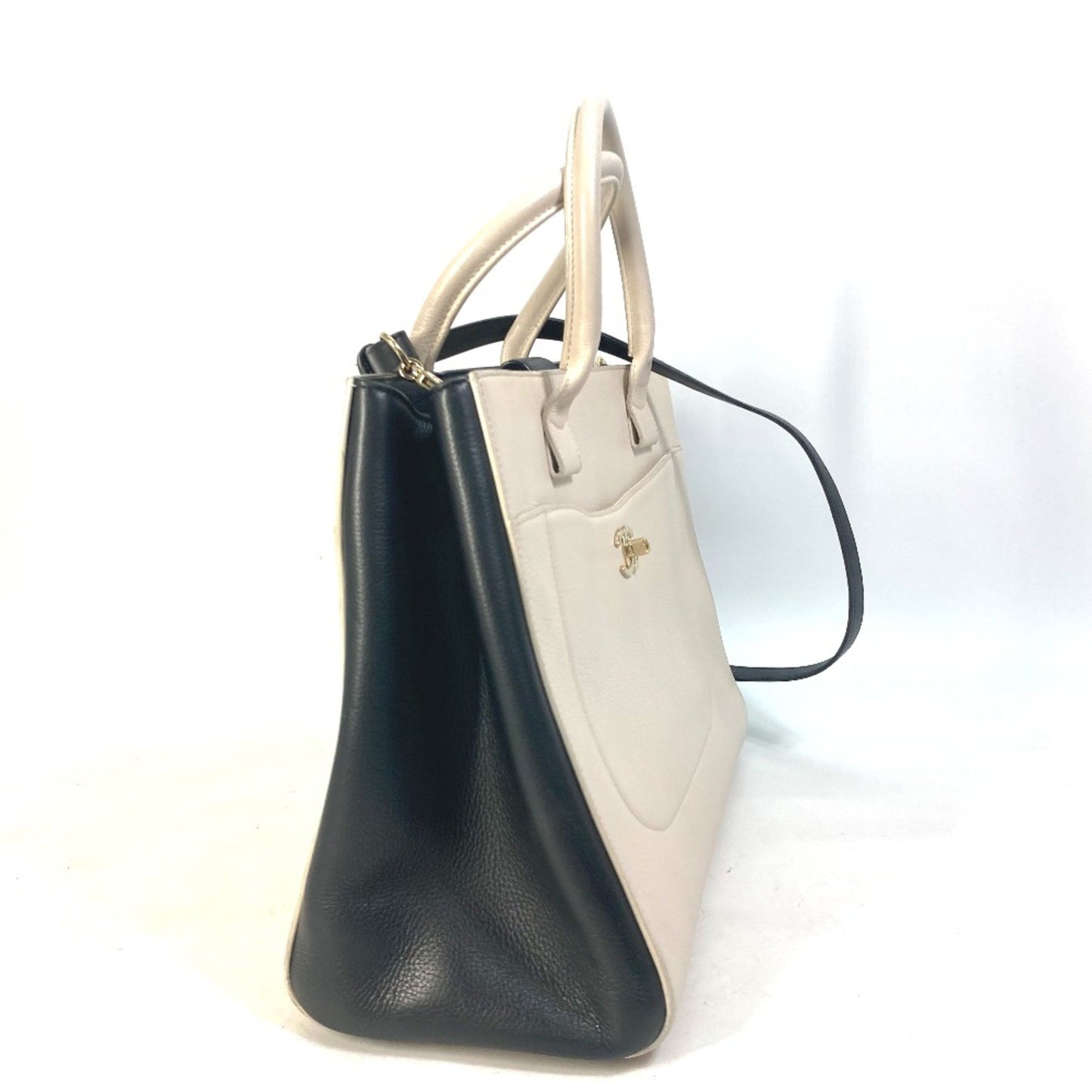 Chanel Cc Mark Bicolor 2Way Shoulder Bag Crossbody Hand Bag Beige
