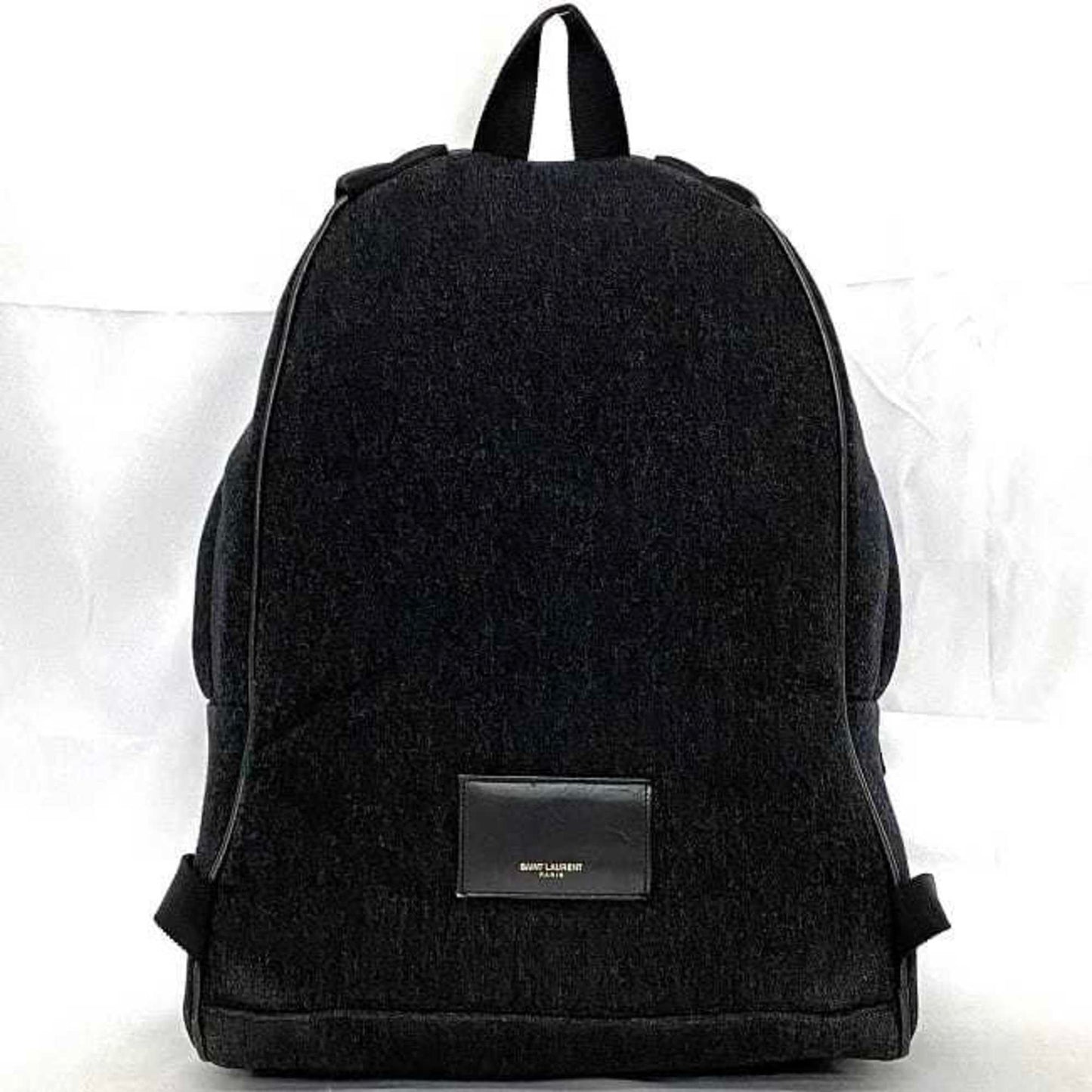 Saint Laurent Backpack F-21216 Black 326865 Felt Canvas Leather Saint Laurent Paris One Night Two