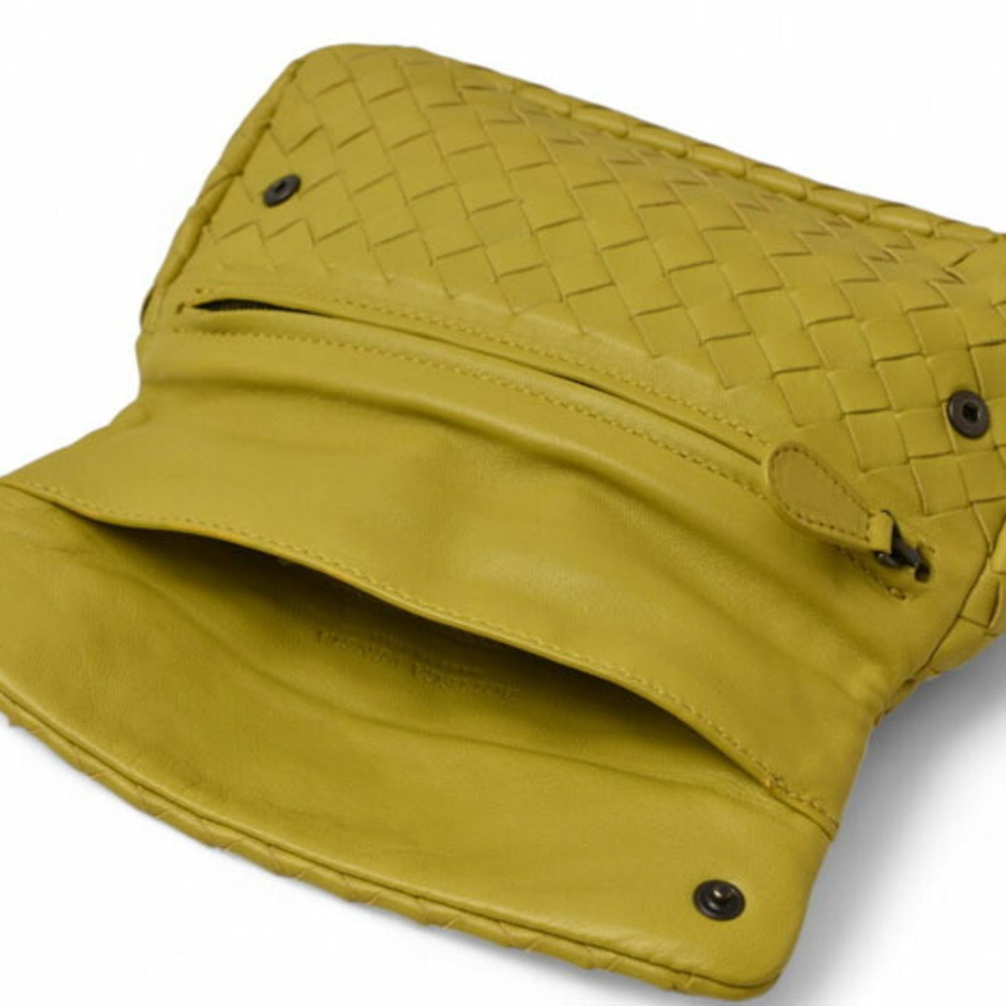 Bottega Veneta 2-Way Shoulder Bag/Clutch Bag In Mustard