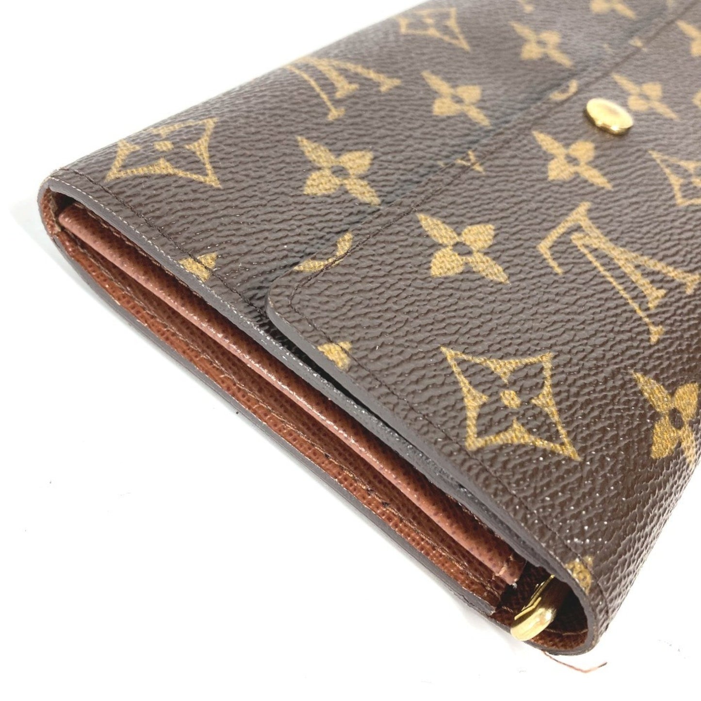 Louis Vuitton M61726 Monogram Porte Monnaie Credit Flap Long Wallet In Canvas