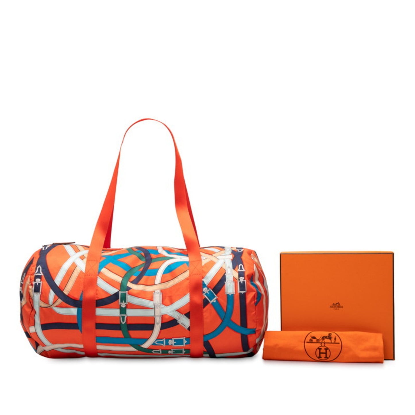 Hermes Herms Air Silk Duffle 44 Cavalcadour Boston Bag/Handbag In Orange