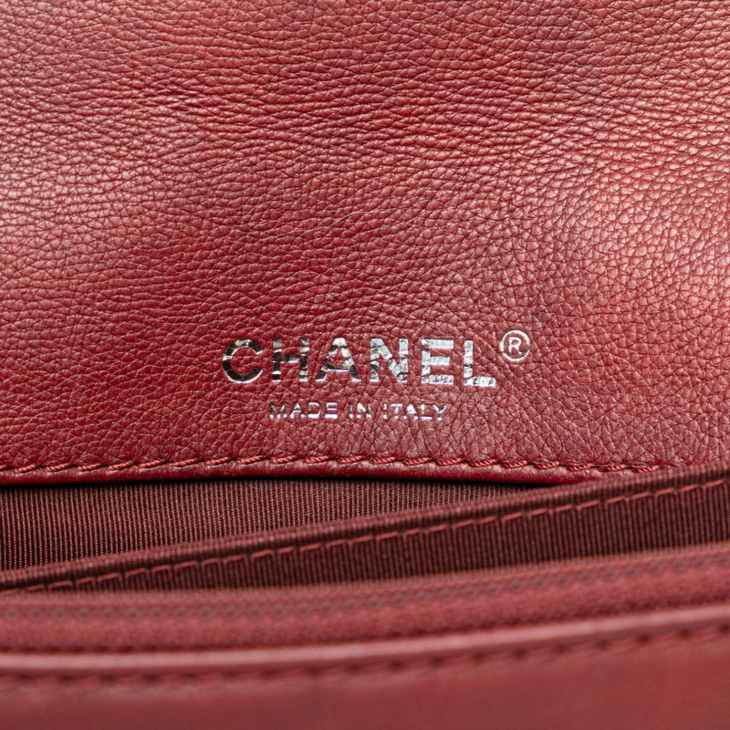 Chanel Boy Chanel Coco Mark Chain Shoulder Bag In Wine Red