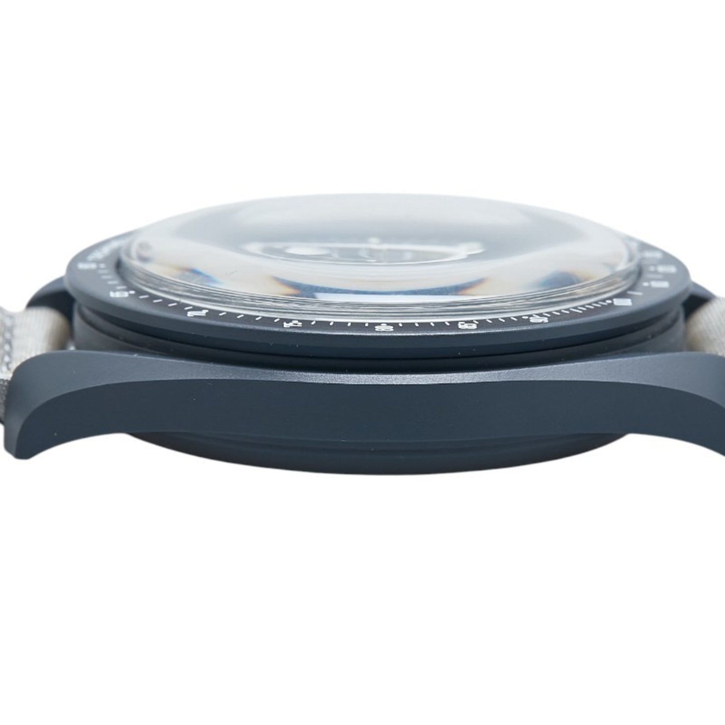 Omega X Swatch Moonswatch Mission To Mercury Watch So33A100 Quartz Movement Gray Dial Ceramic Nylon