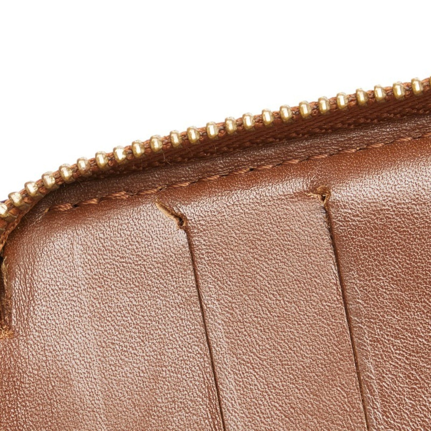 Louis Vuitton Monogram Vernis Bloom Round Bi-Fold Wallet M91152 Bronze Brown Patent Leather