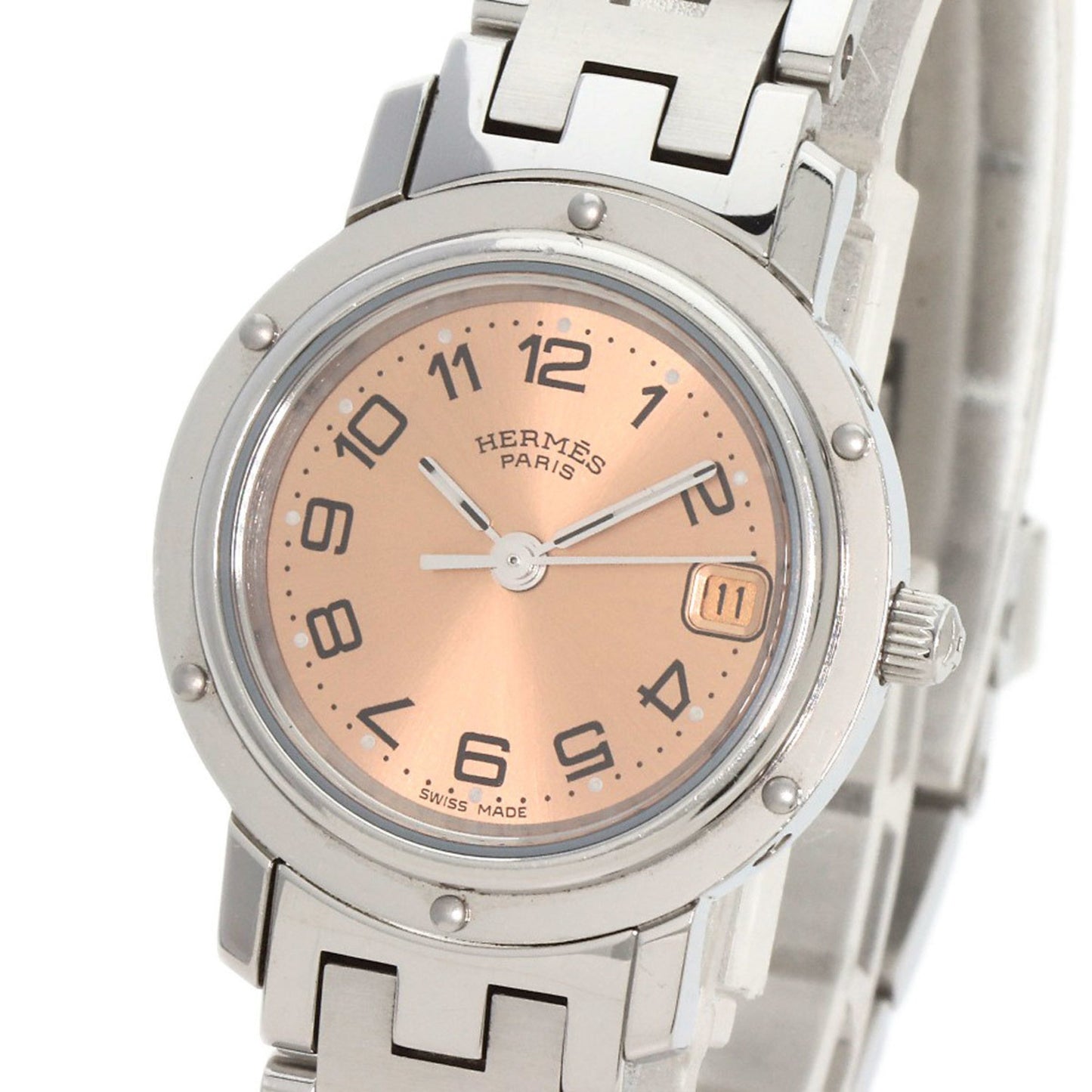 Hermes Cl4.210 Clipper Watch Stainless Steel Ss