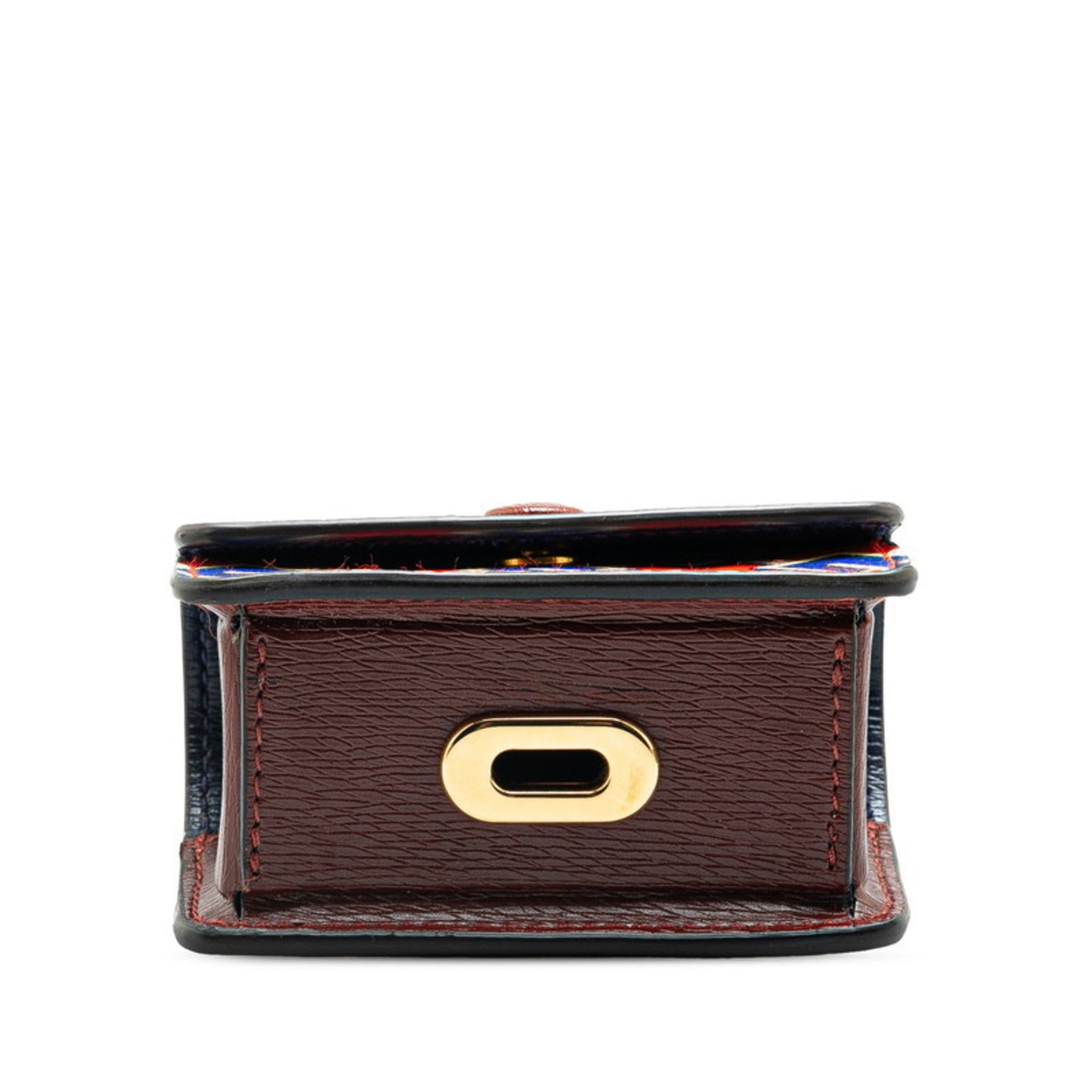 Gucci Geometric G Etiquette Holder Keychain 692957 Red Multicolor Leather