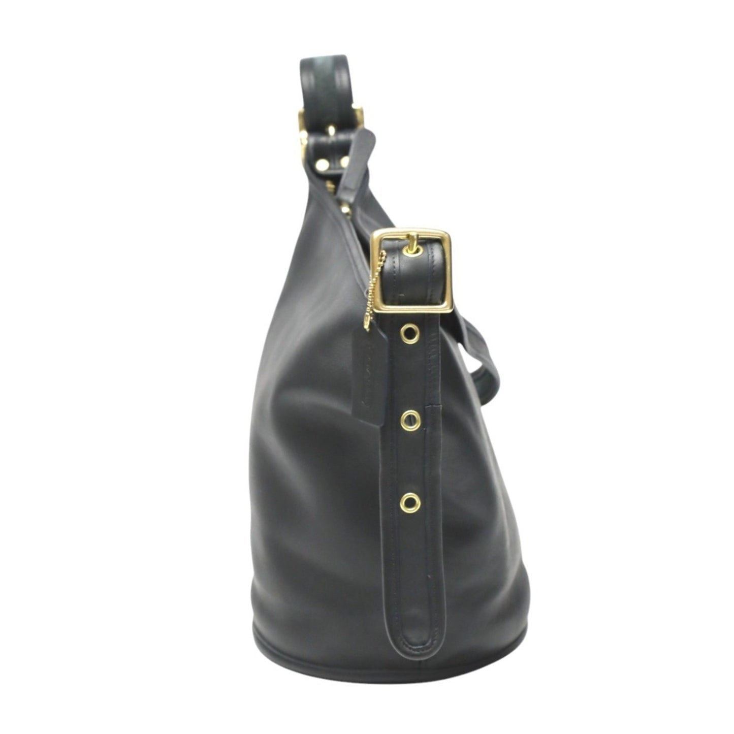 Coach Shoulder Bag Handbag Vintage Bucket Leather 9953 Black