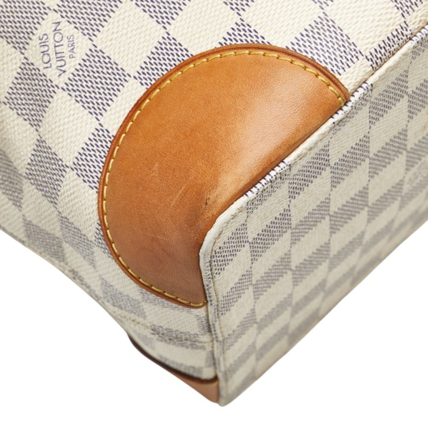 Louis Vuitton Damier Azur Hampstead Mm Tote Bag Shoulder N51206 White Pvc Leather