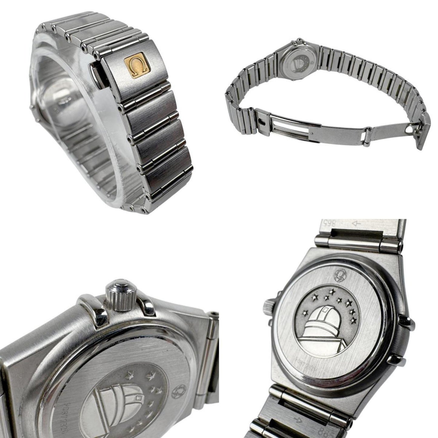 Omega Constellation Watch Stainless Steel Bezel Diamond Silver X White