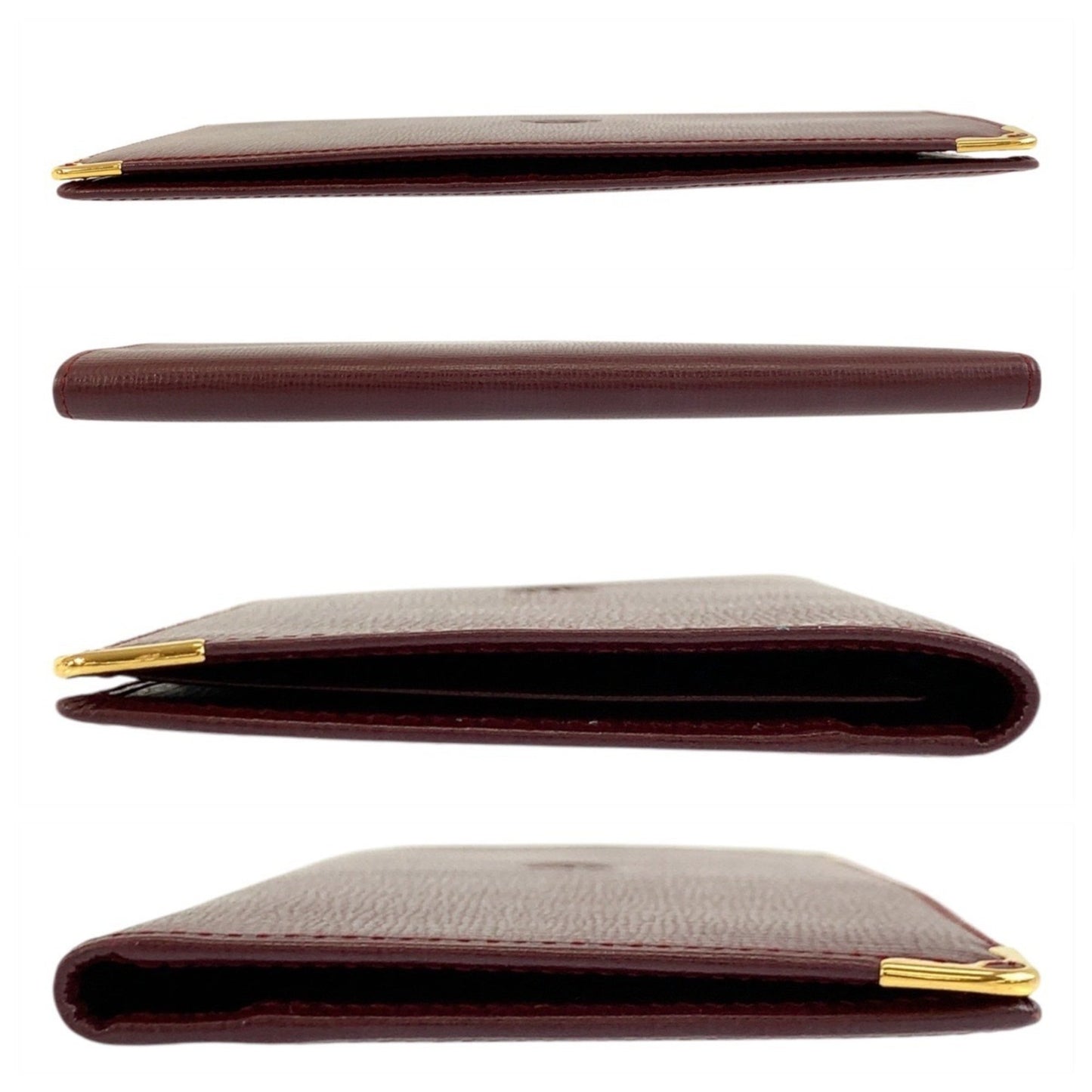 Cartier Must Line Bordeaux Gold Hardware Leather Long Wallet Billfold