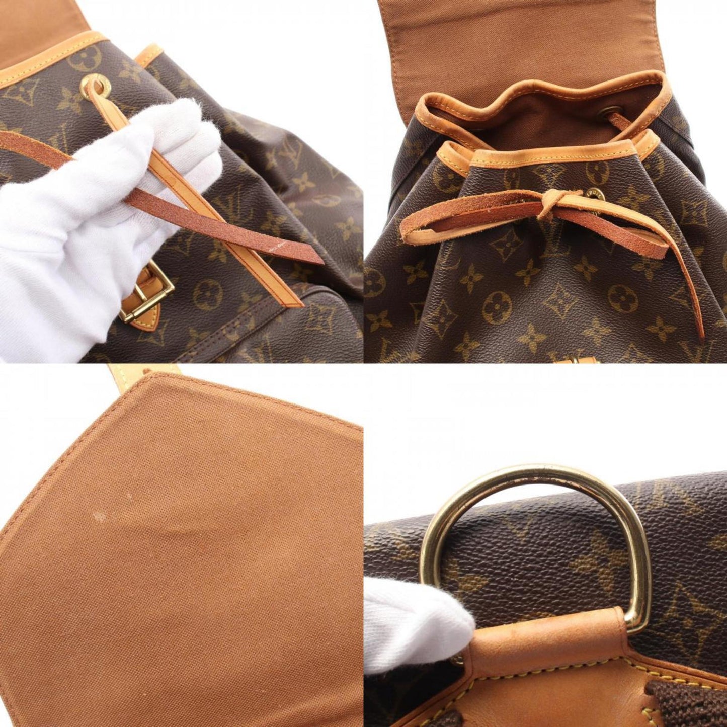 Louis Vuitton Montsouris Gm Backpack Bag Coated Canvas Leather Monogram