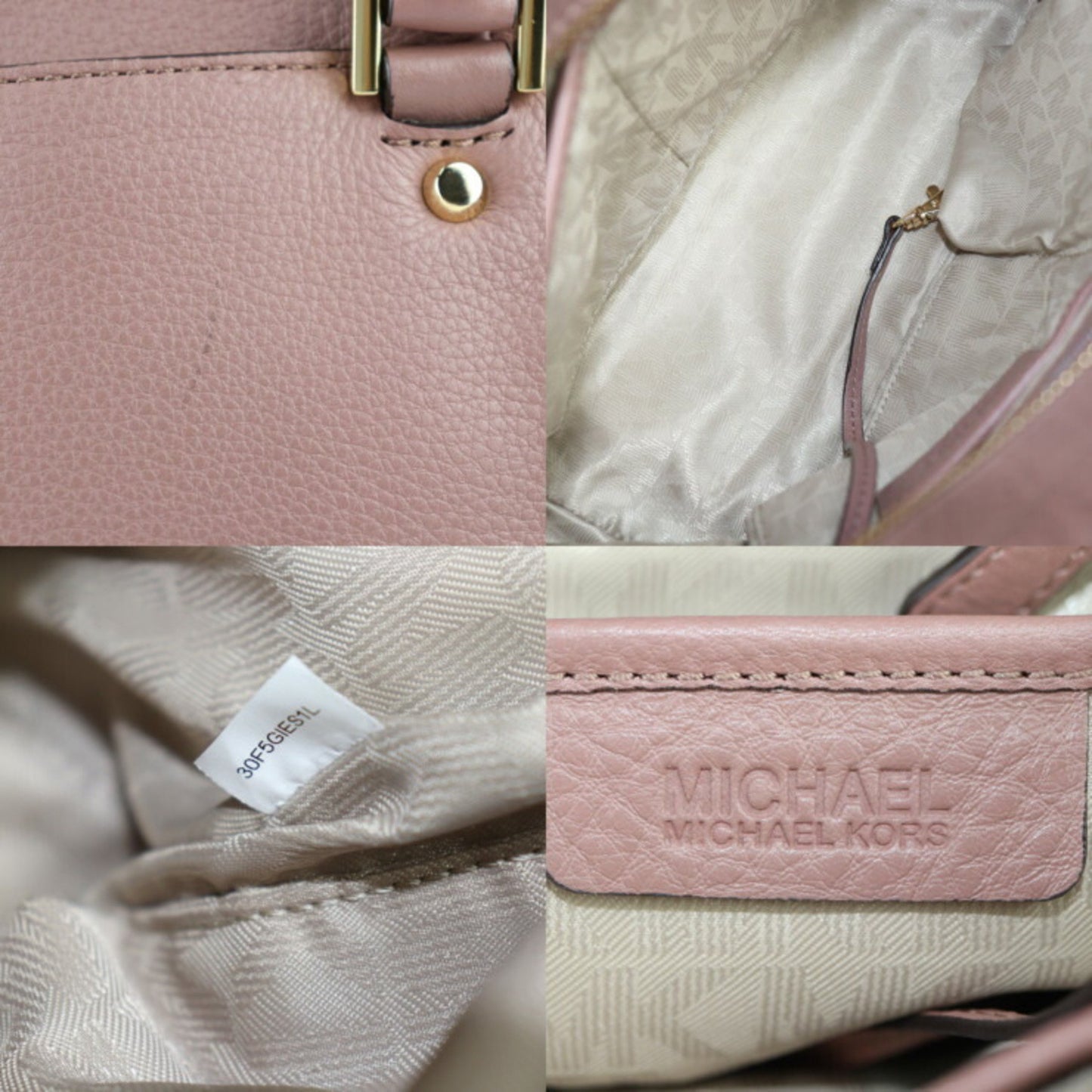 Michael Kors Collins Md Collins Medium Satchel Handbag 30F5Gies1L Leather Pink Shoulder Bag Tote