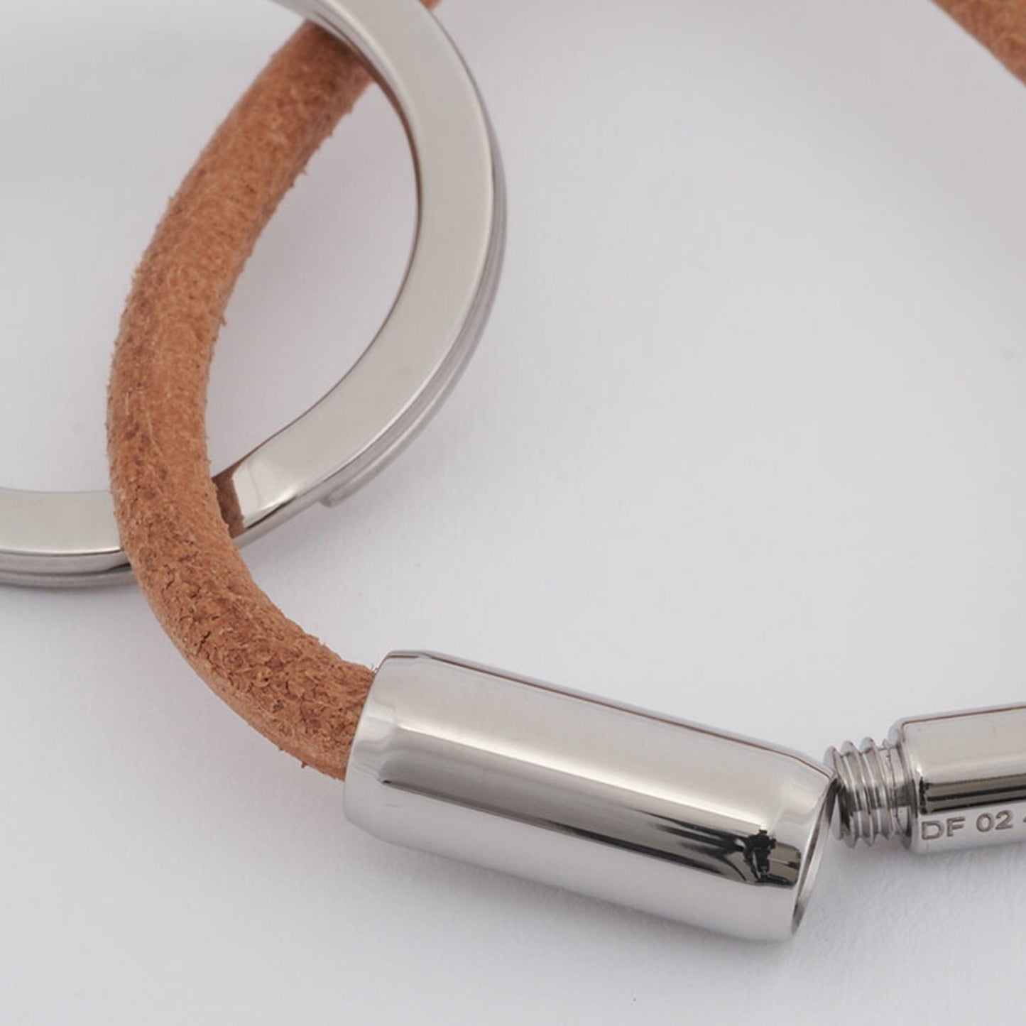 Hermes Keychain "Mobile H" Key Ring Beige | Silver H077361Fj00