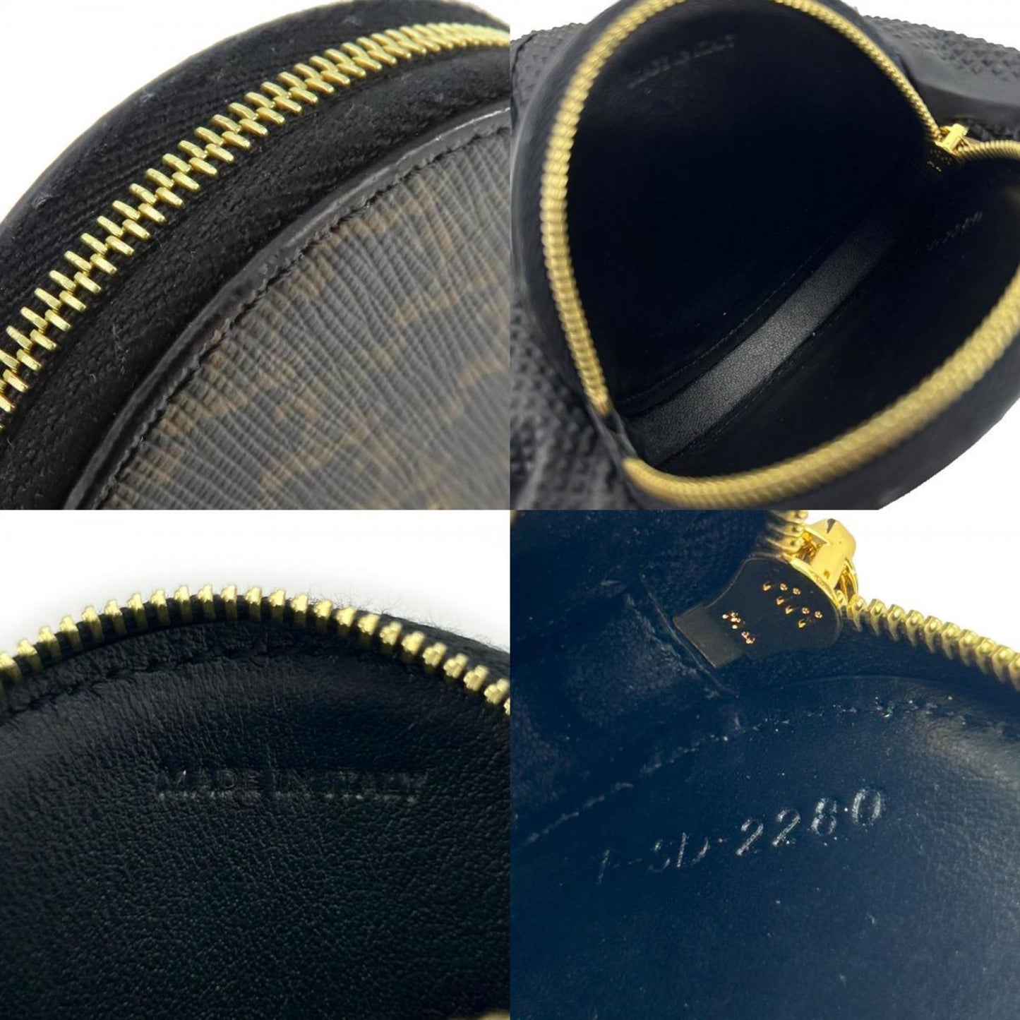 Celine Wallet/Coin Case Triomphe 10D222Bq3.38No Leather Black Brown Round