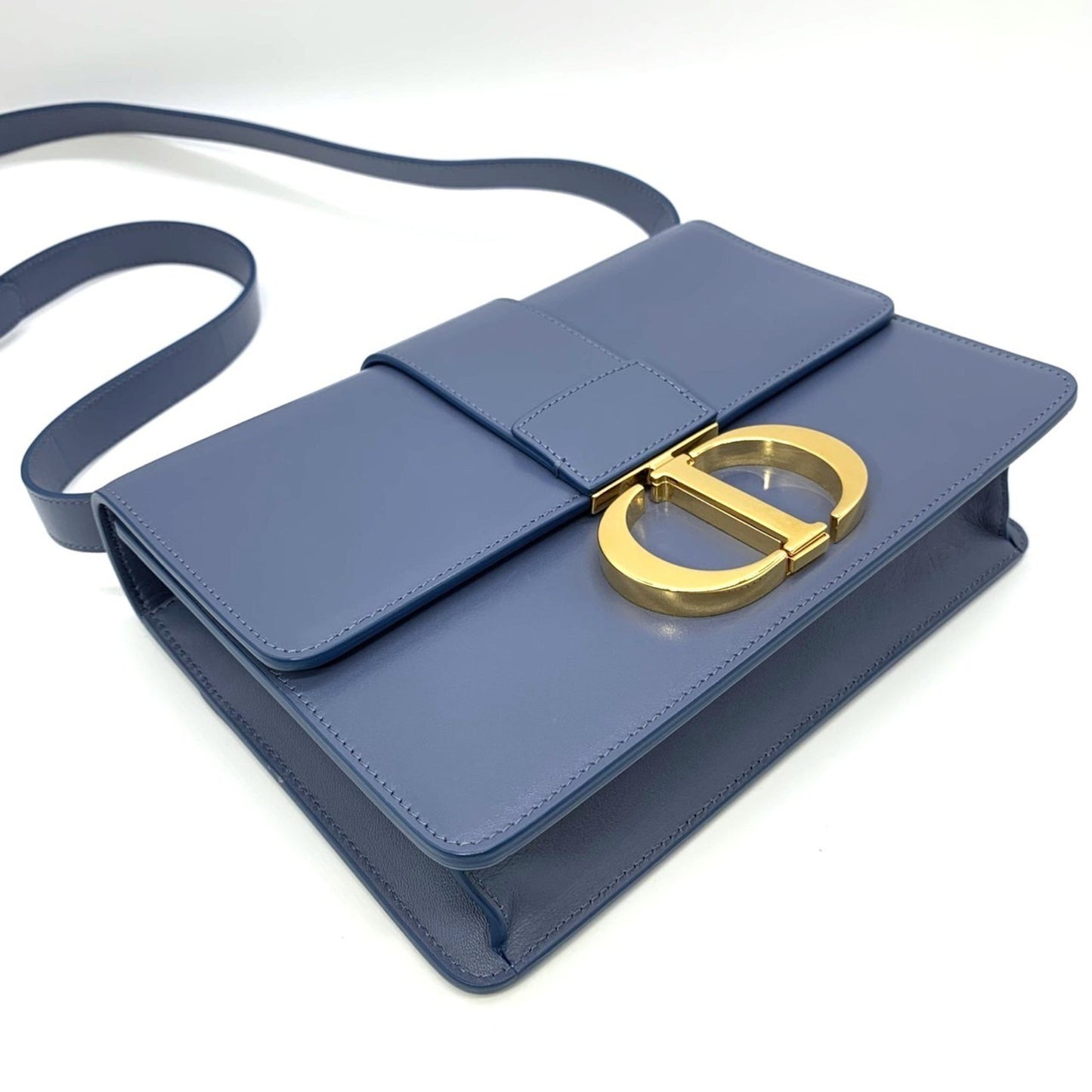 Christian Dior Dior Christian 30 Montaigne Shoulder Bag Blue Leather