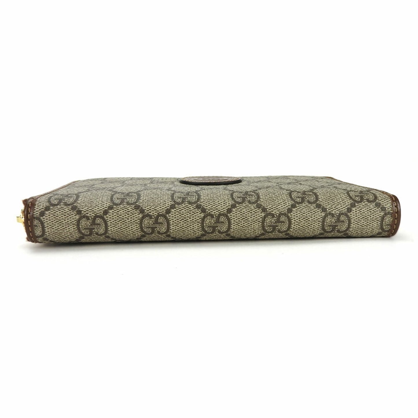 Gucci Long Wallet 673003 Interlocking G Gg Supreme Canvas Beige Brown Round