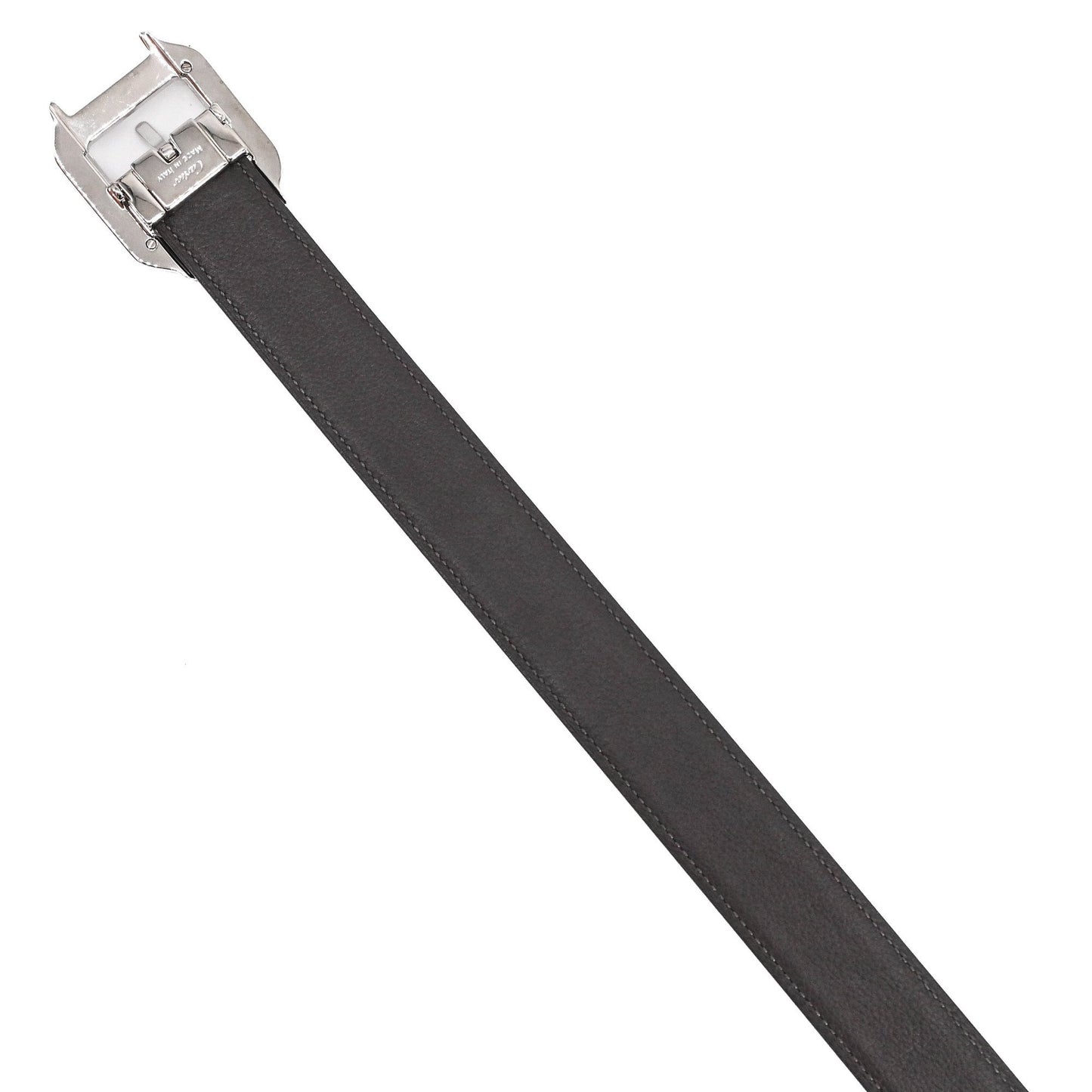 Cartier Santos De Reversible Belt In Brown
