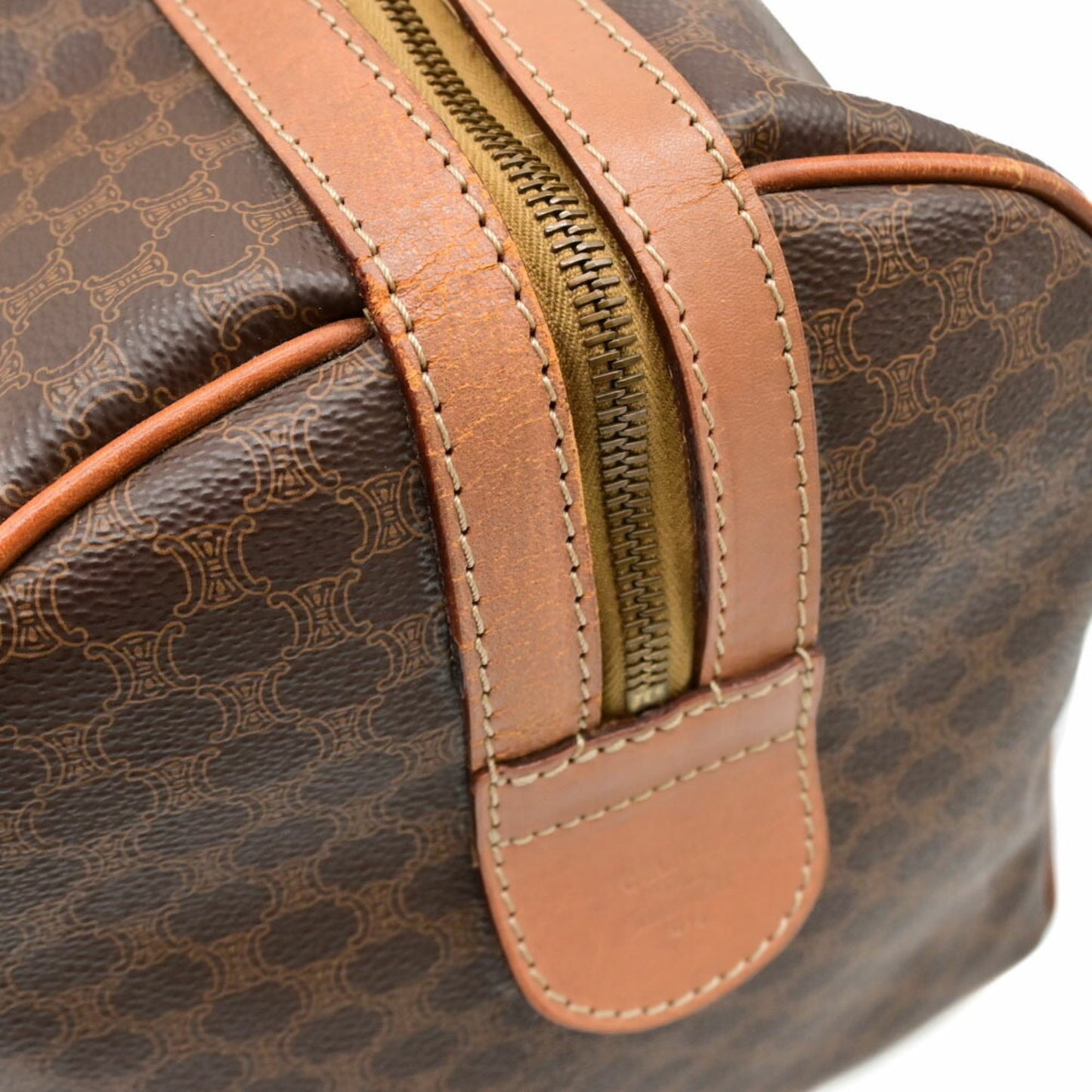 Celine Macadam Boston Bag Leather Brown