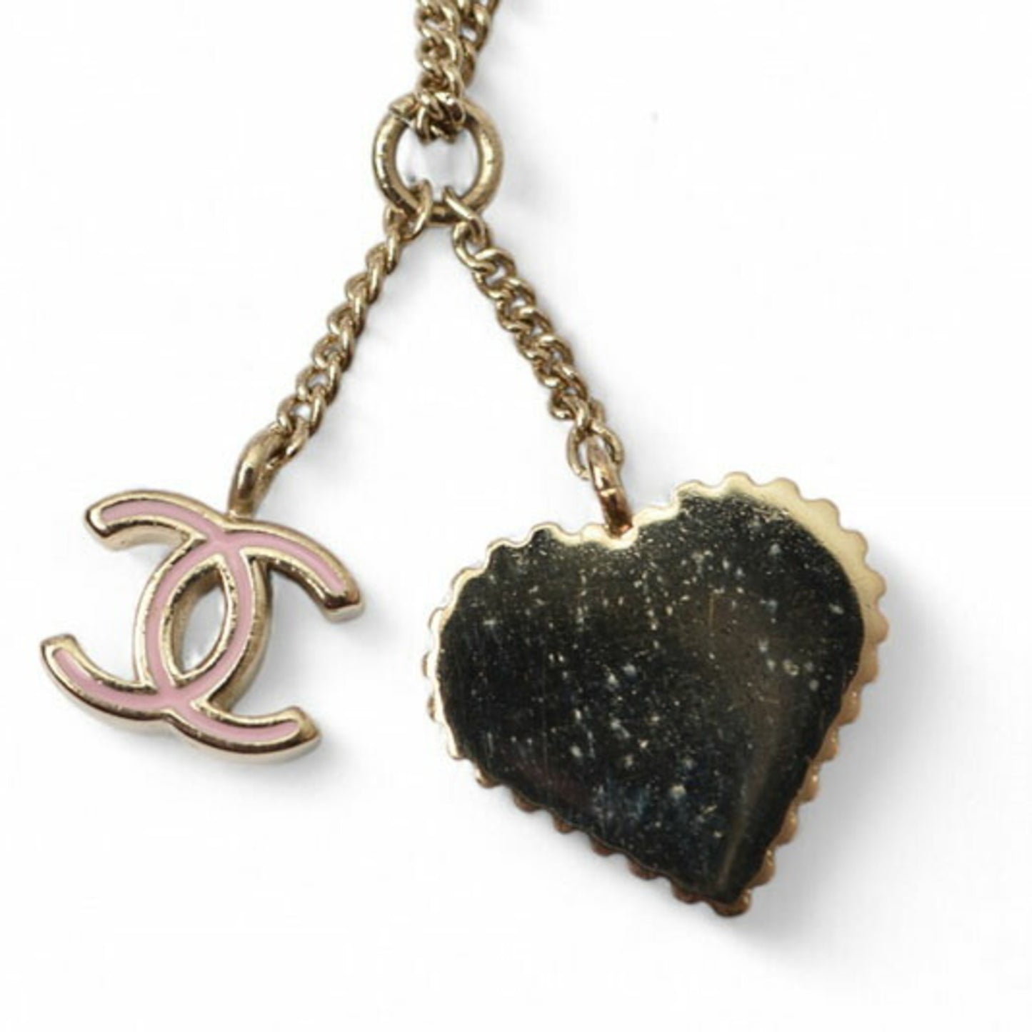 Chanel Bangle Chain Bracelet Chanel Cc Coco Heart Pink Gold 05