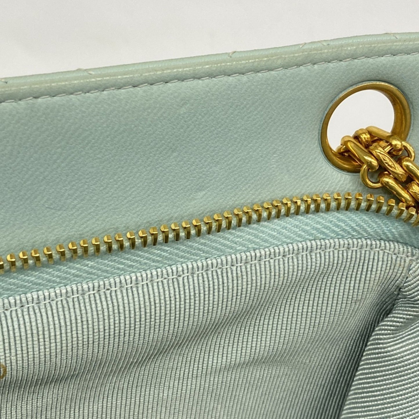 Chanel Shoulder Bag Chain Lambskin Mint Green