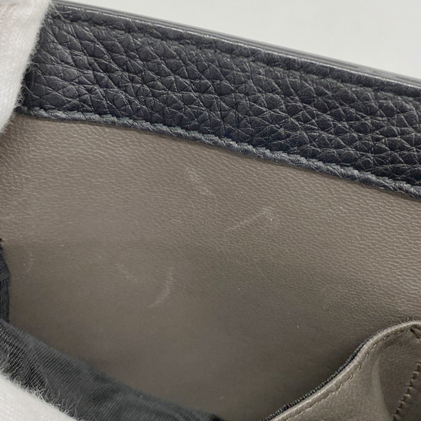 Gucci Bamboo Shoulder Bag 387611 Leather Black Champagne
