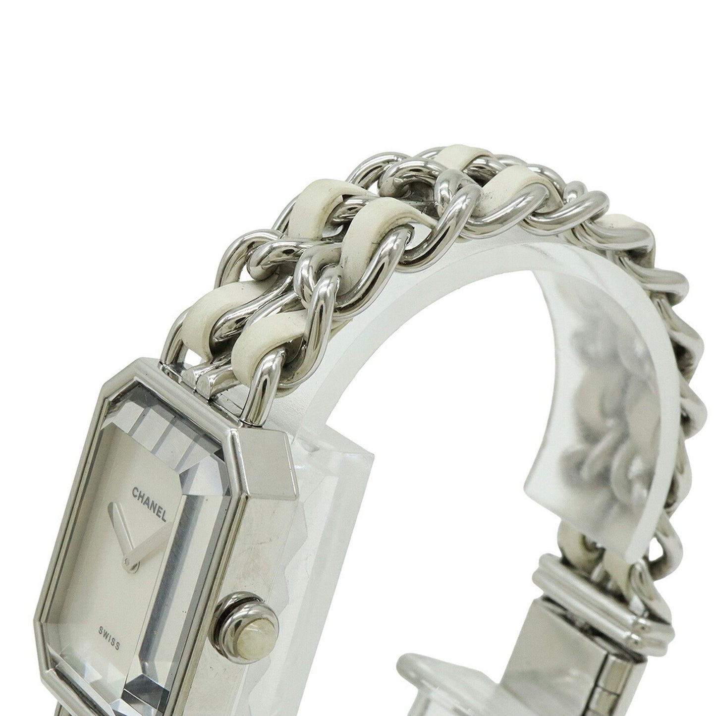 Chanel Premiere White Shell Dial Large Stainless Steel Leather