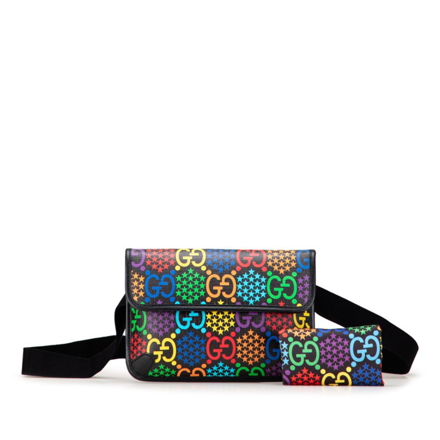 Gucci Gg Psychedelic Waist Bag/Body Bag 598113 Black/Multicolor Leather