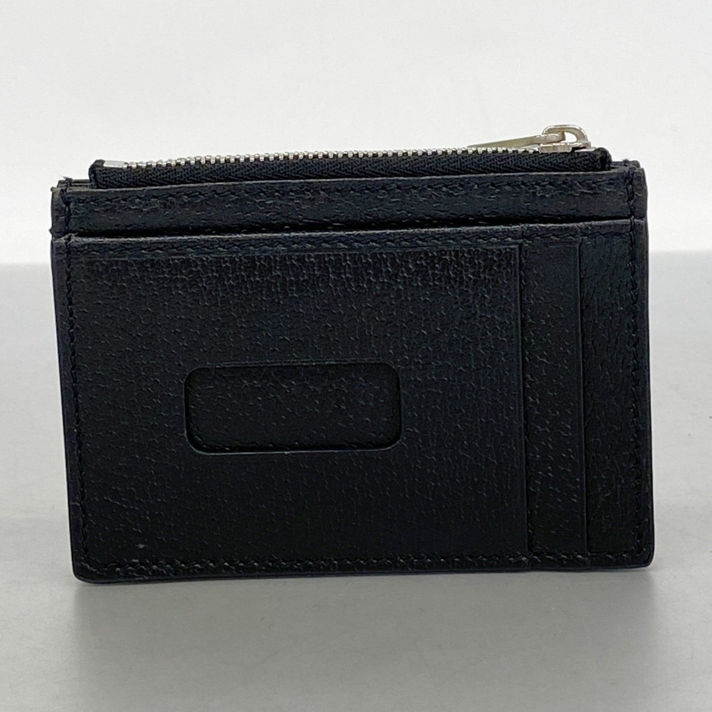 Gucci Jumbo Gg Wallet/Coin Case 625583 Nylon Canvas Leather Black