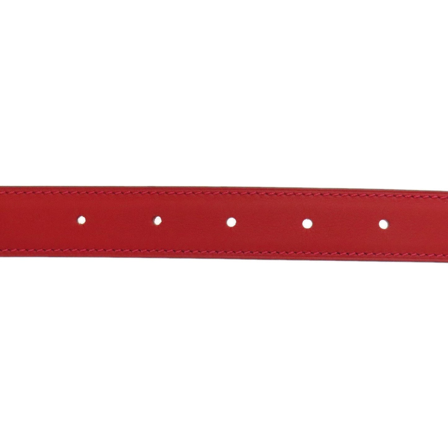 Hermes Rival Vermilion Rose Silver Hardware Belt Swift Epson