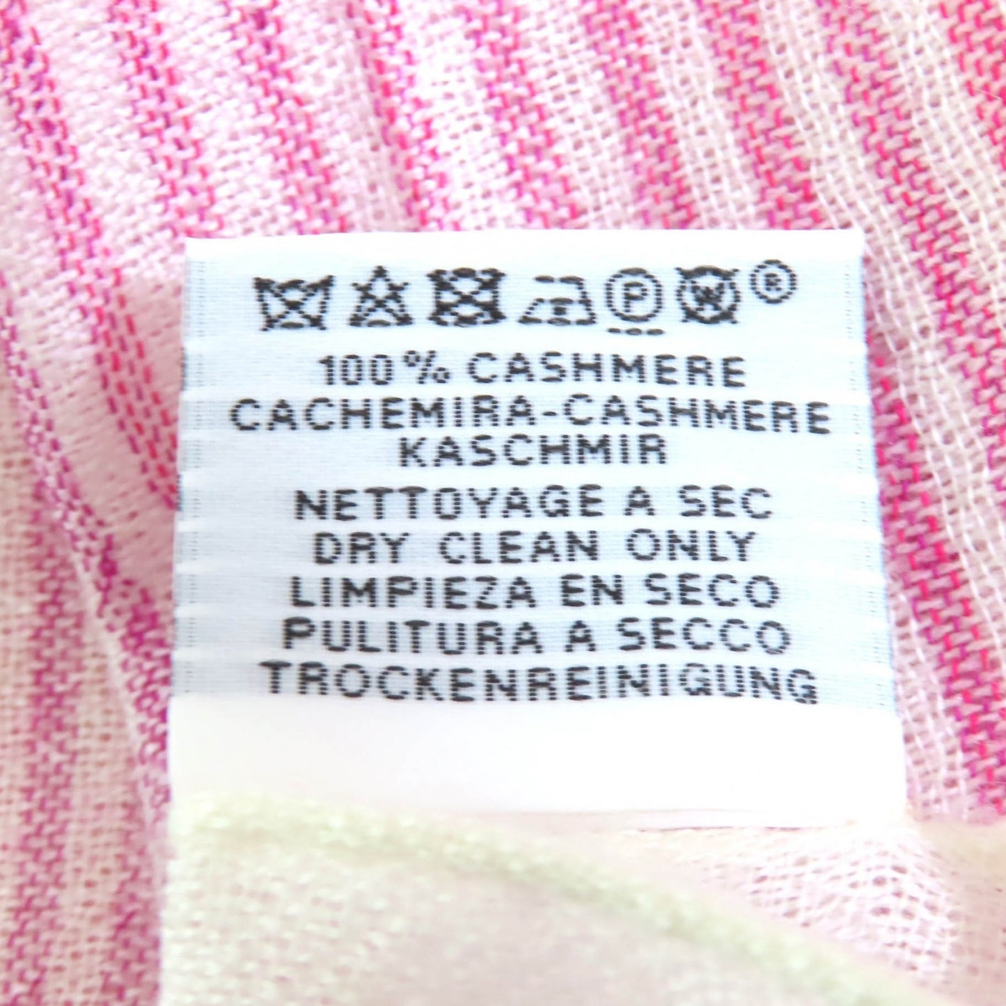 Hermes 100% Cashmere Multi-Stripe Mini Fringe Large Shawl/Stole In Multicolor