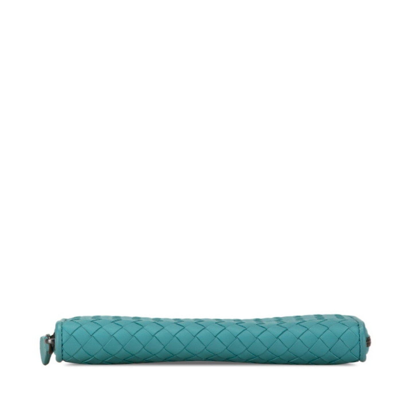 Bottega Veneta Intrecciato Round Zip Long Wallet Emerald Green Leather