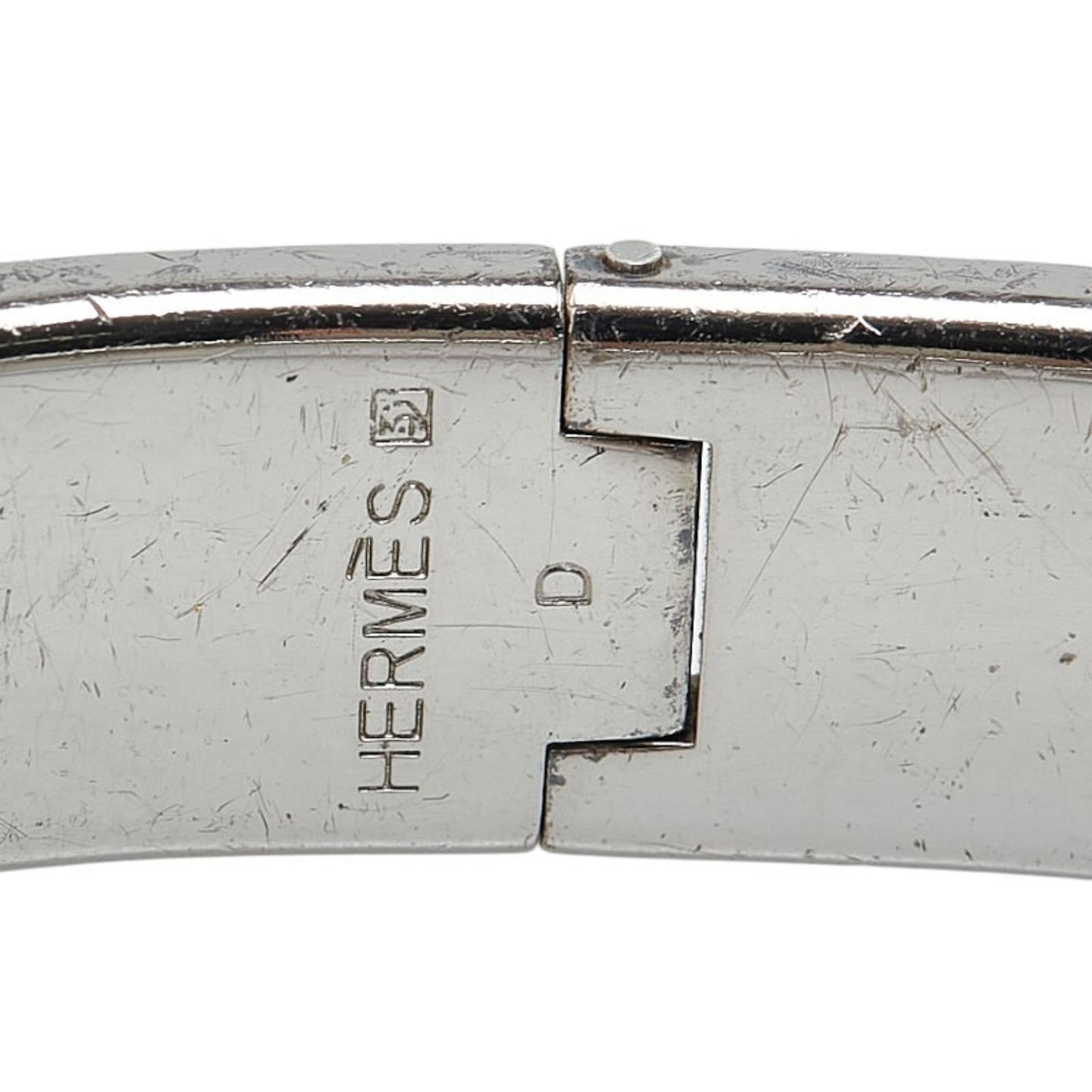 Hermes Click H Pm Bangle Silver Black Metal