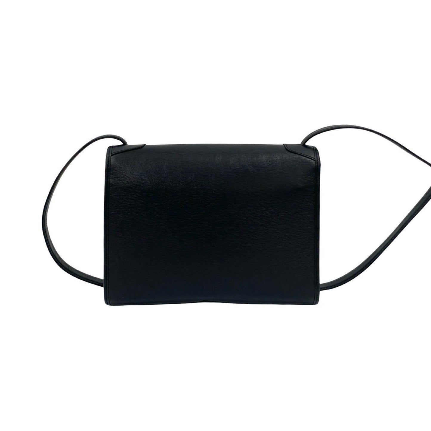 Christian Dior Vintage Logo Hardware Leather Shoulder Bag Pochette Black 26147