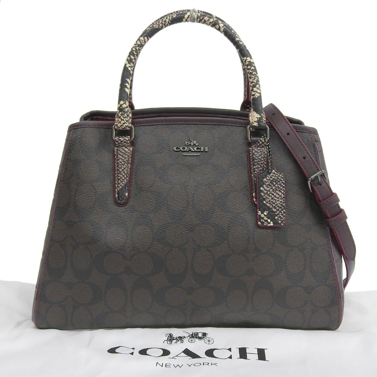 Like New Coach Signature Bag F38380 Handbag/Shoulder Bag In Brown