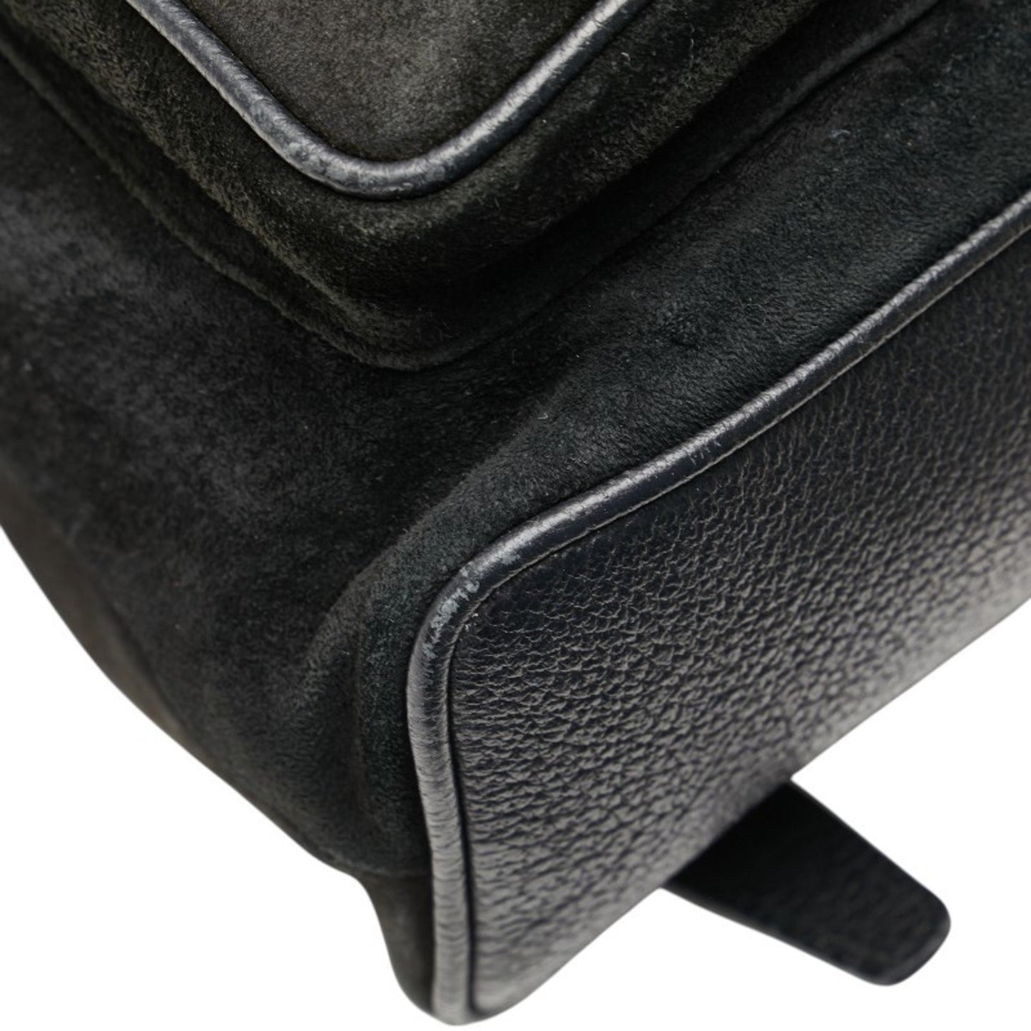 Gucci Bamboo Backpack 003 58 Black Suede Leather