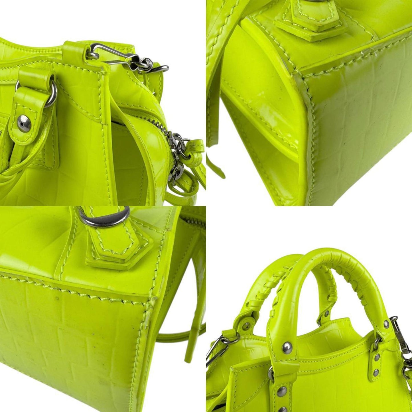 Balenciaga Neo Classic City Mini Handbag/Shoulder Bag In Embossed Leather