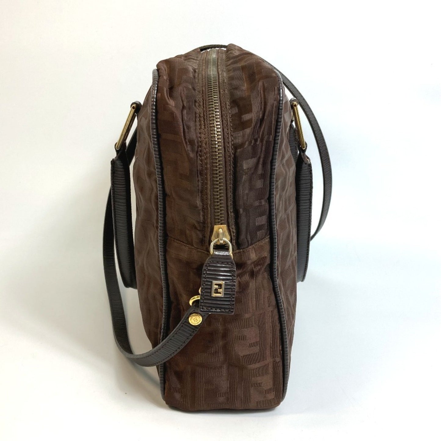 Fendi Zucca Ff Pattern 2-Way Shoulder Bag/Tote Bag In Nylon/Leather