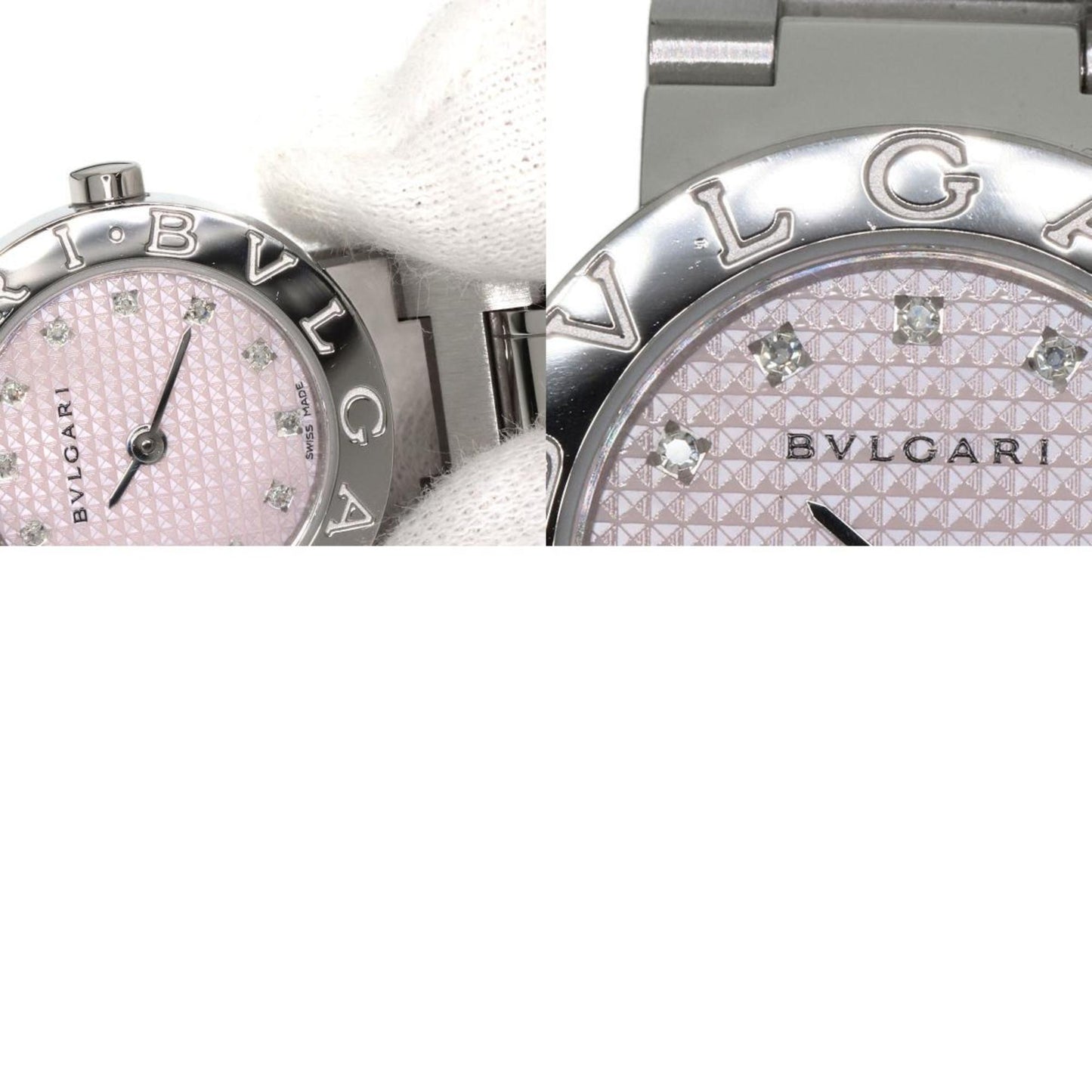 Bvlgari Bb23Ss 12P Diamond Watch Stainless Steel Ss