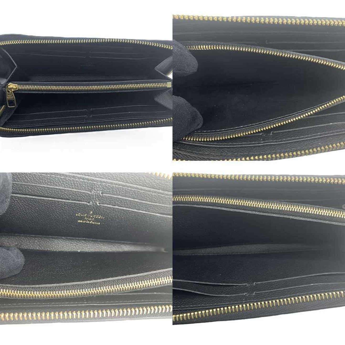 Louis Vuitton Long Wallet Portefeuille Clemence Monogram Empreinte Black Round M60171
