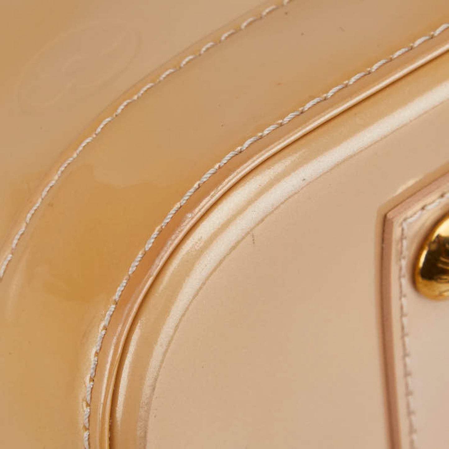 Louis Vuitton Monogram Vernis Alma Pm Handbag M91751 Beige Poodle Patent Leather