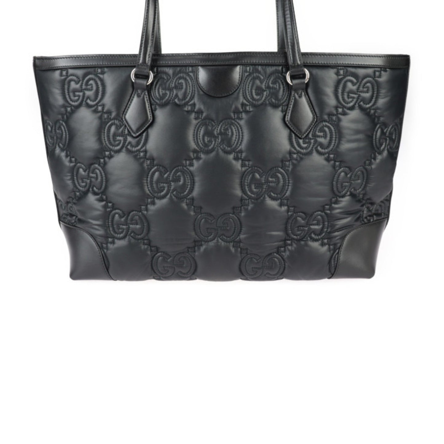 Gucci Gucci Medium Tote Bag Gg Matelasse 631685 Nylon Leather Black Shoulder Handbag R2426083012113
