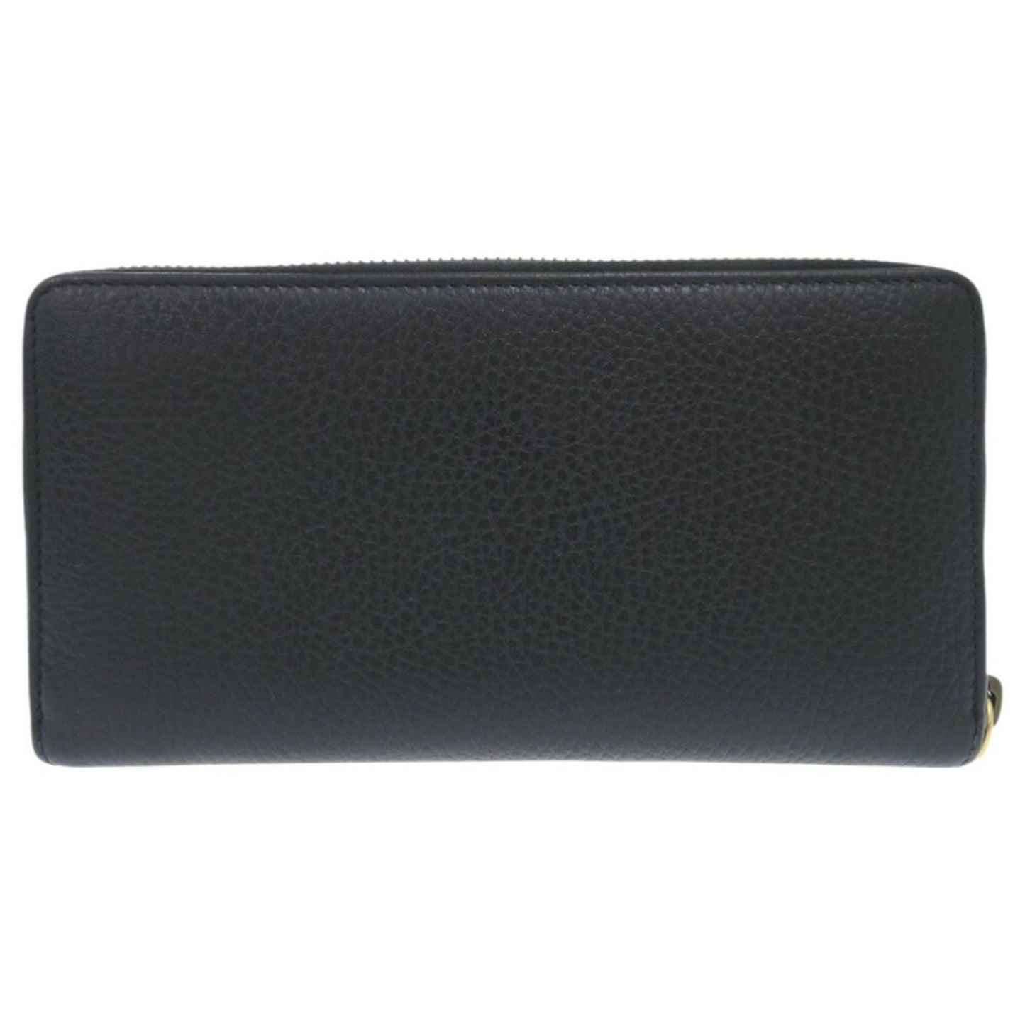 Gucci Gg Marmont Ribbon 524291 Leather Black Round Long Wallet 0811Gucci