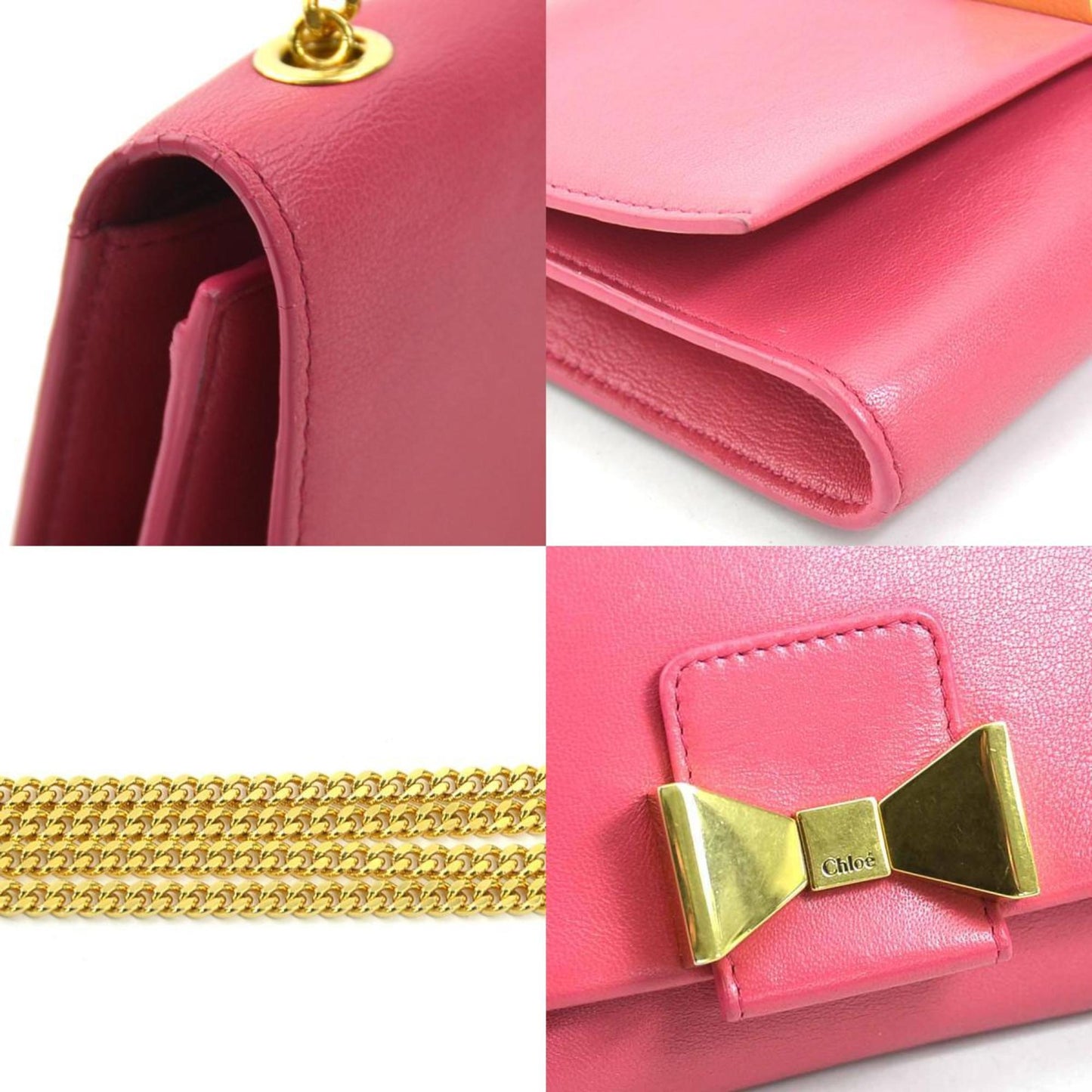 Chlo Chloe Shoulder Bag Leather Pink