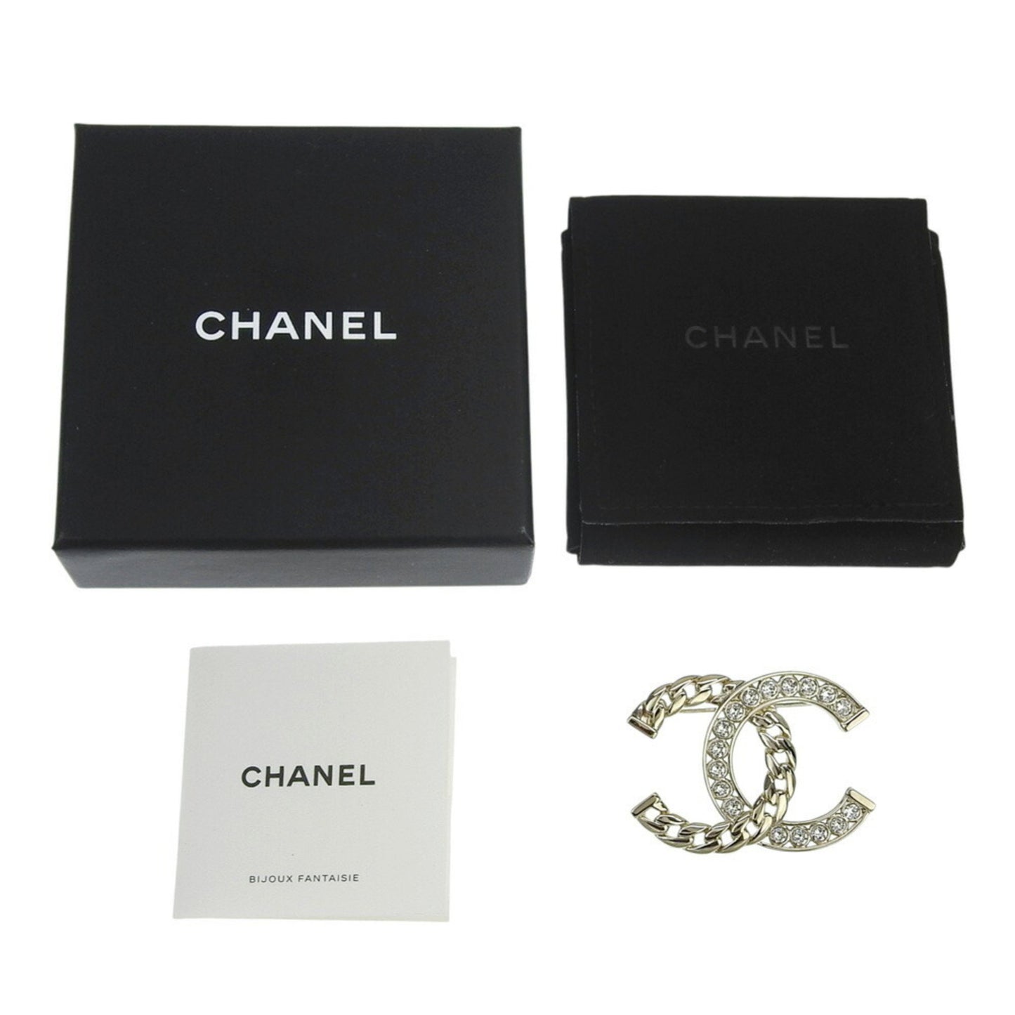 Chanel Coco Mark Brooch Abd111 B16035 With Rhinestones