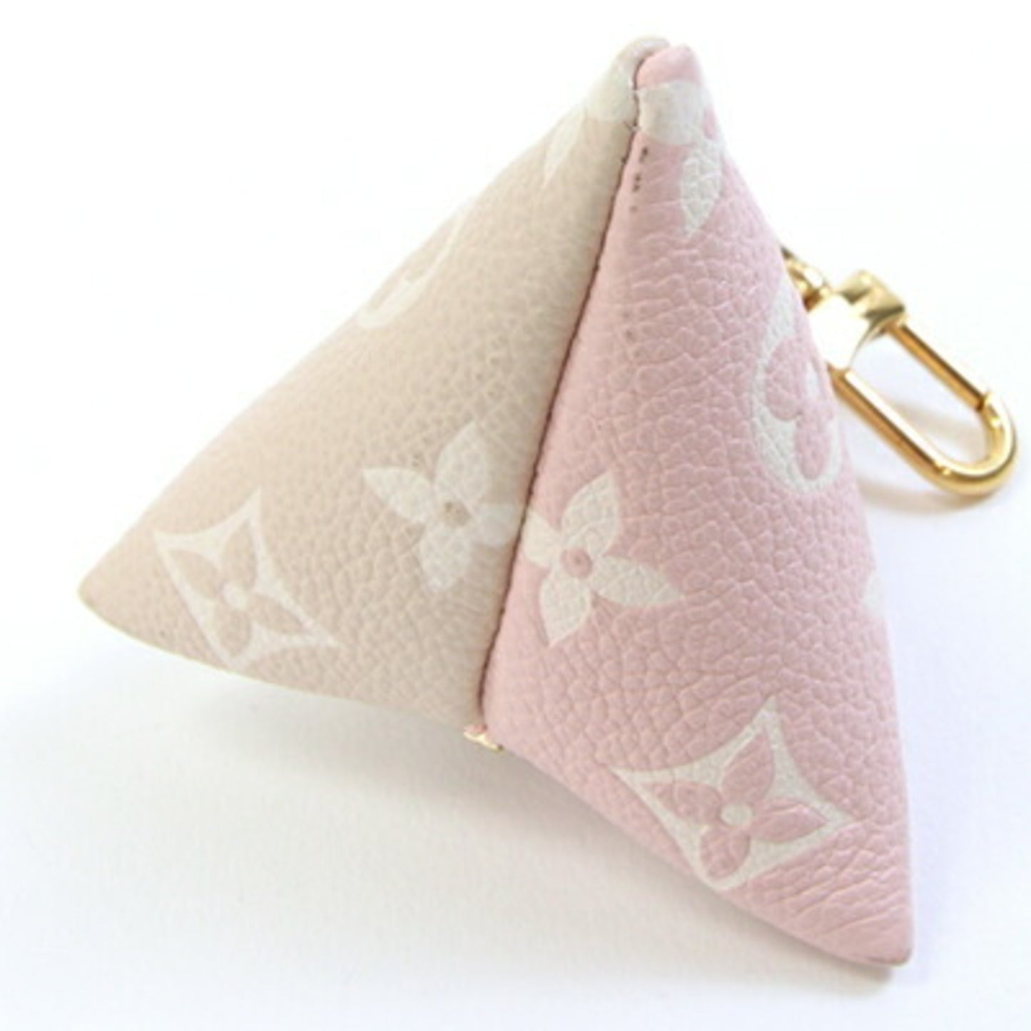 Louis Vuitton Monogram Empreinte Berlingo Bag Charm M00669 Pink/Beige Mini Pouch Triangle Keychain
