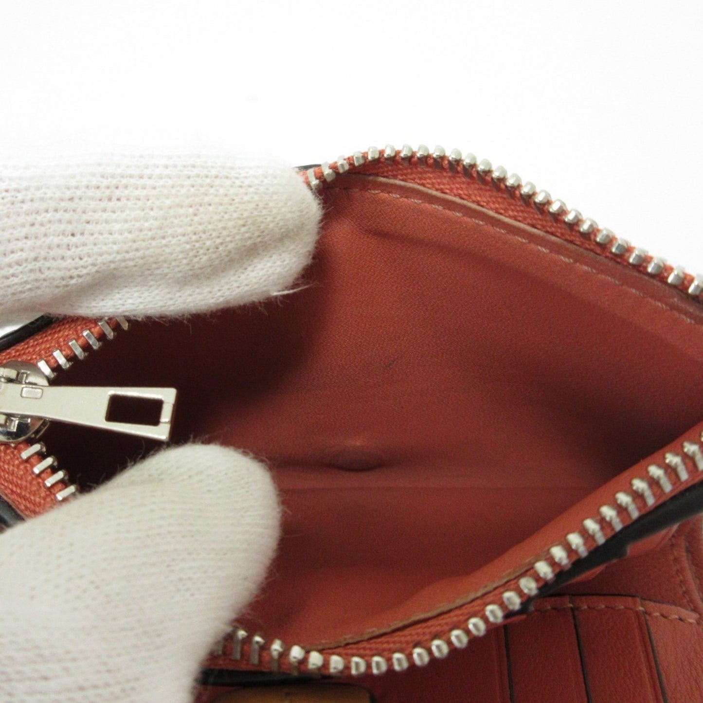 Loewe Small Vertical Leather Compact Wallet Tri-Fold Beige