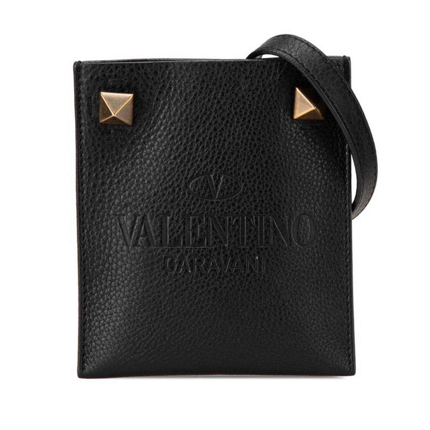 Studded Shoulder Bag In Black Leather