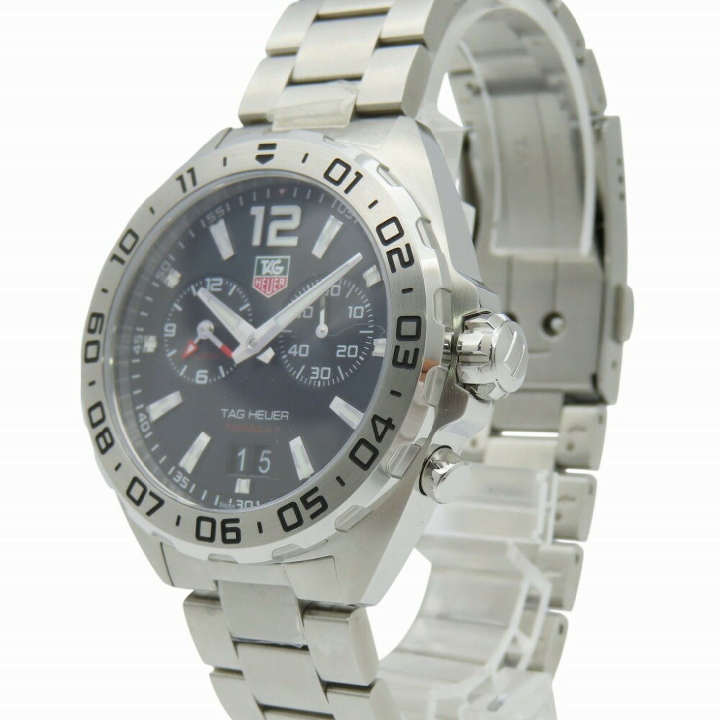 Like New Tag Heuer Formula 1 Alarm Waz111A Quartz Watch Stainless Steel Black Dial 1582Tag Heuer