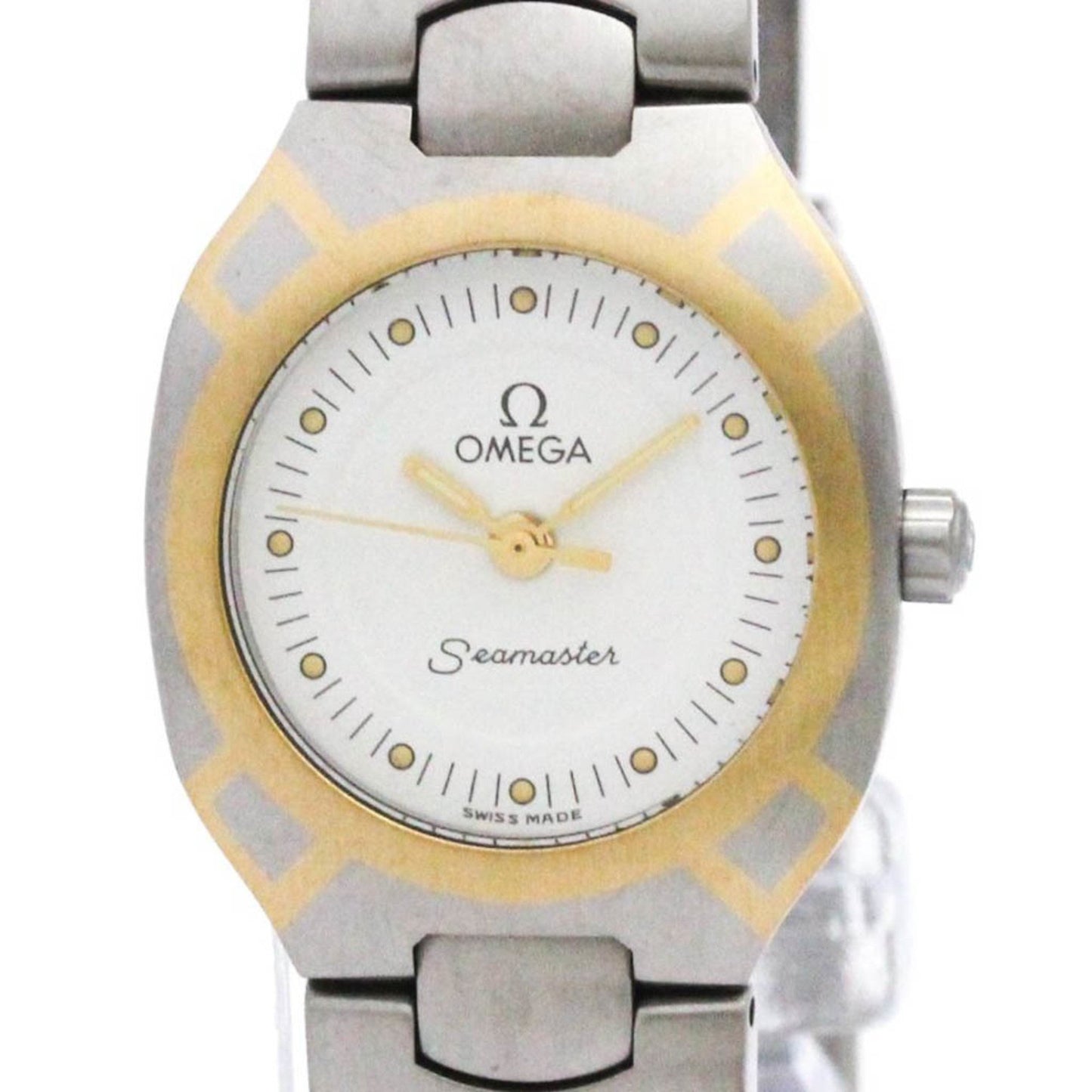 Omega Seamaster Polaris 18K Gold Steel Quartz Watch 796.1022 Polished